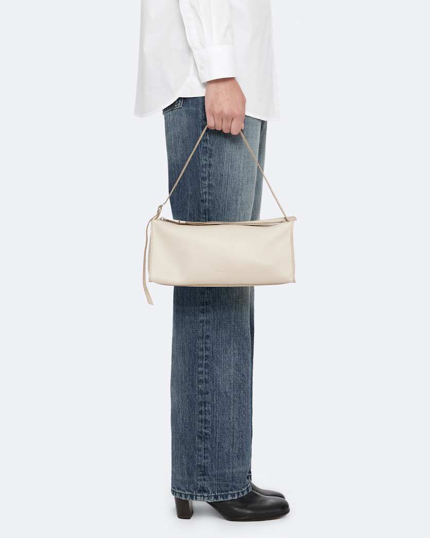 Siloh Pinked-Edge Leather Shoulder Bag