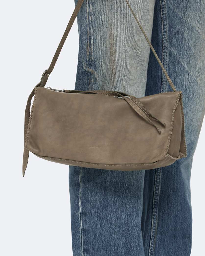 Siloh Pinked-Edge Leather Shoulder Bag