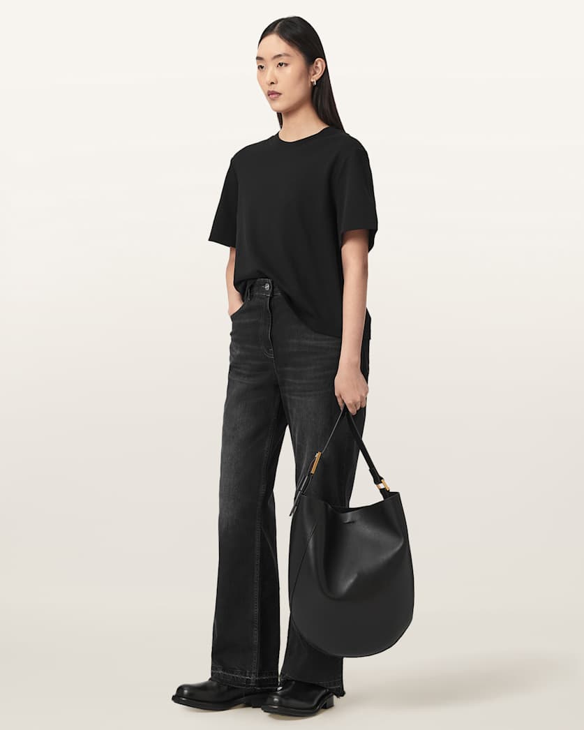 Luna Leather Hobo Shoulder Bag