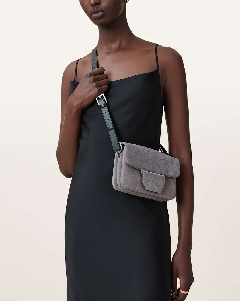 Jupiter Croc-Effect Leather Crossbody Bag