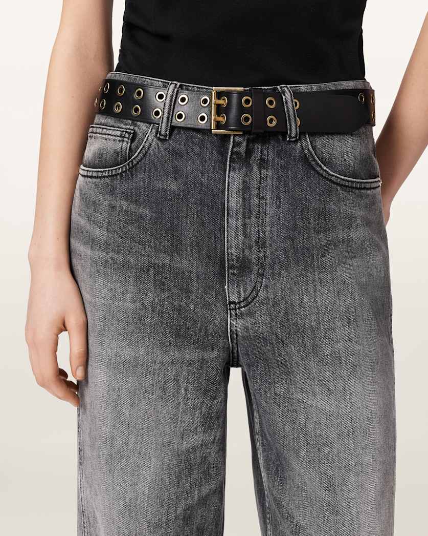 Nyla Double Eyelet Leather Belt