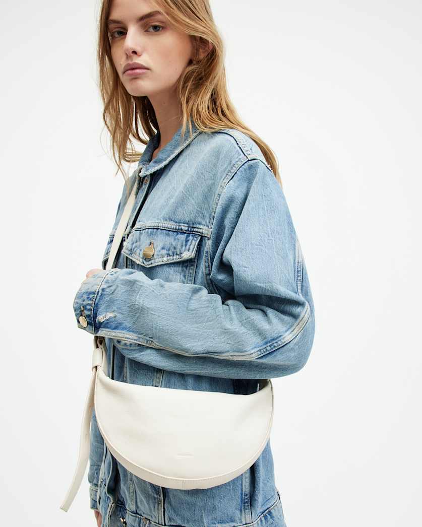 Half Moon Leather Crossbody Bag