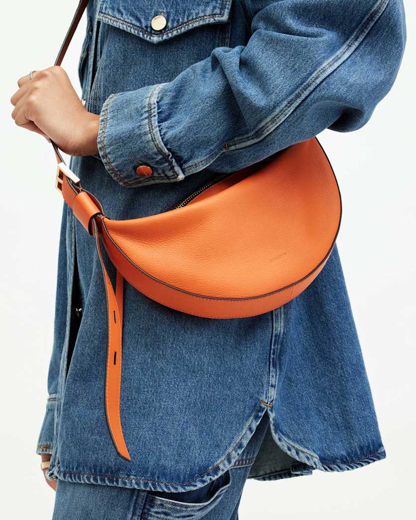 Half Moon Leather Crossbody Bag