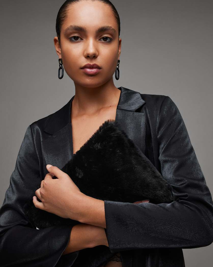 Bettina Shearling Clutch Bag