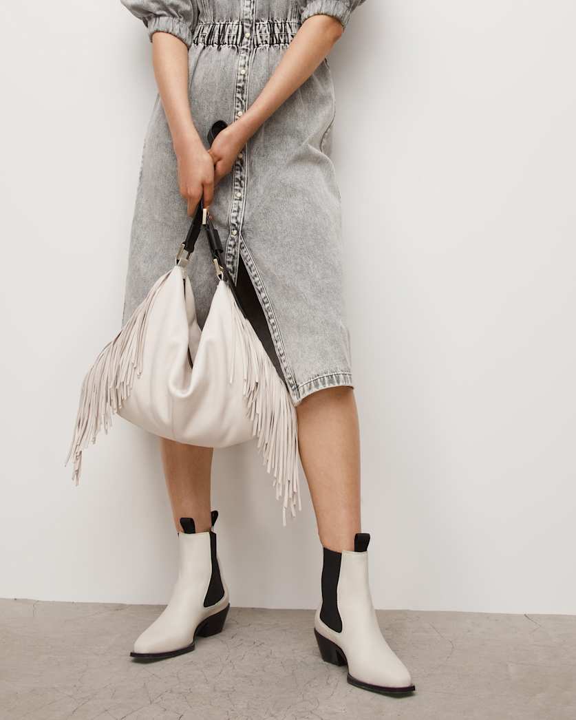 Edbury Leather Fringe Shoulder Bag