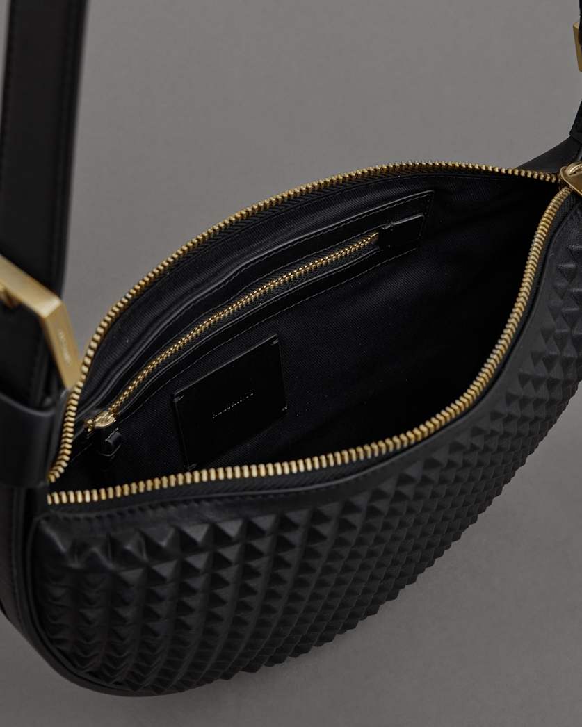 Half Moon Studded Crossbody Bag