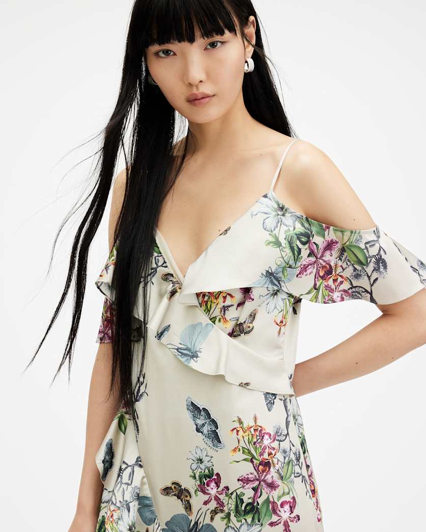 Orion V-Neck Floral Print Midi Dress