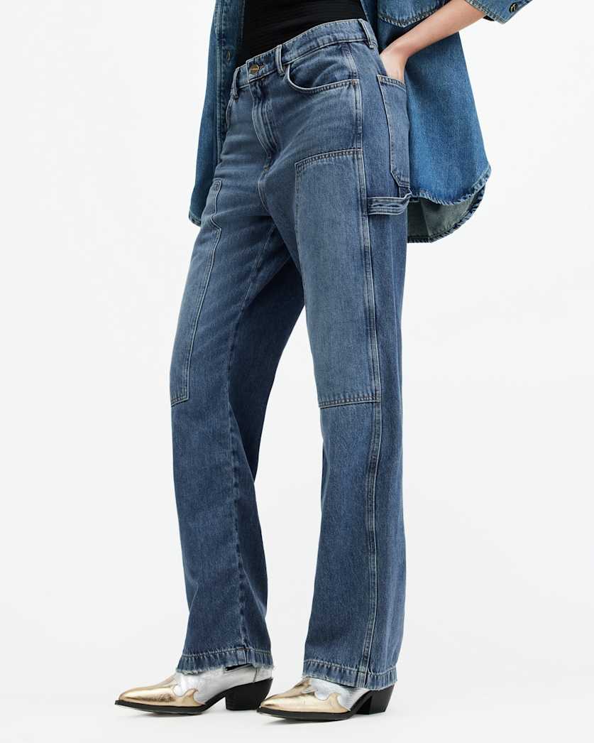 Mia Carpenter Wide Leg Denim Jeans