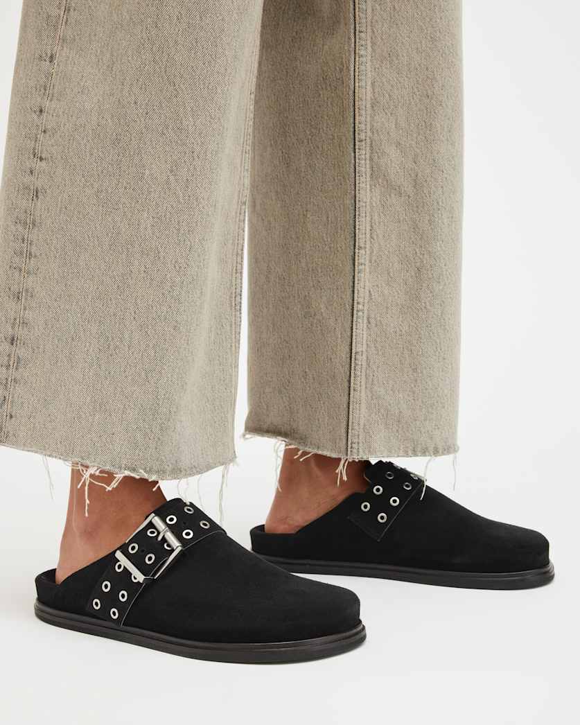Juno Leather Eyelet Mule Shoe