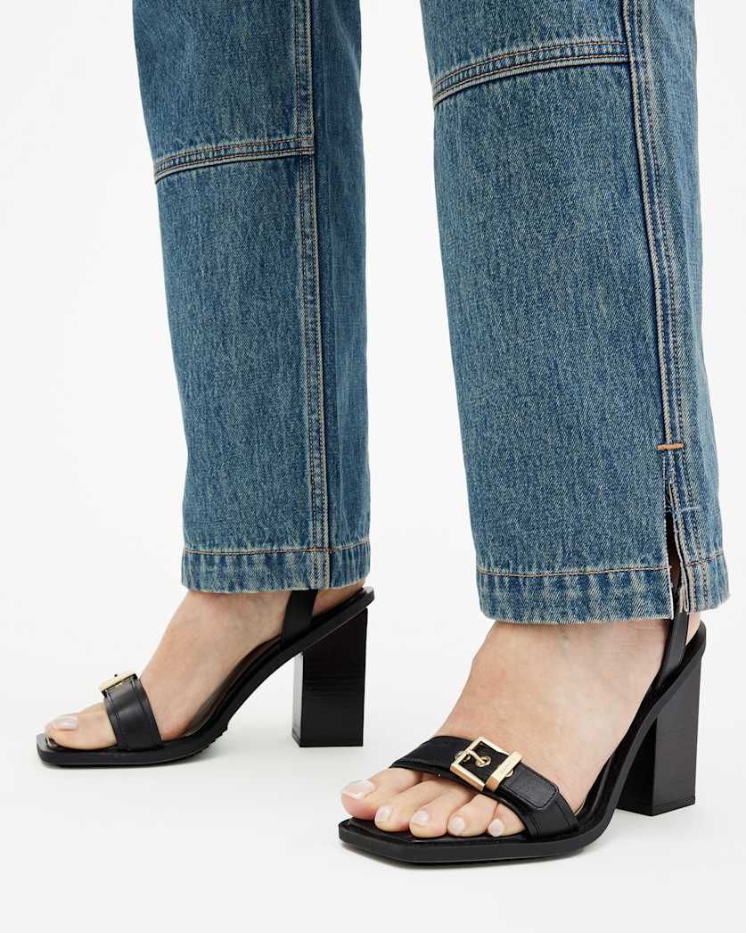 Pamela Leather Heel Sandals