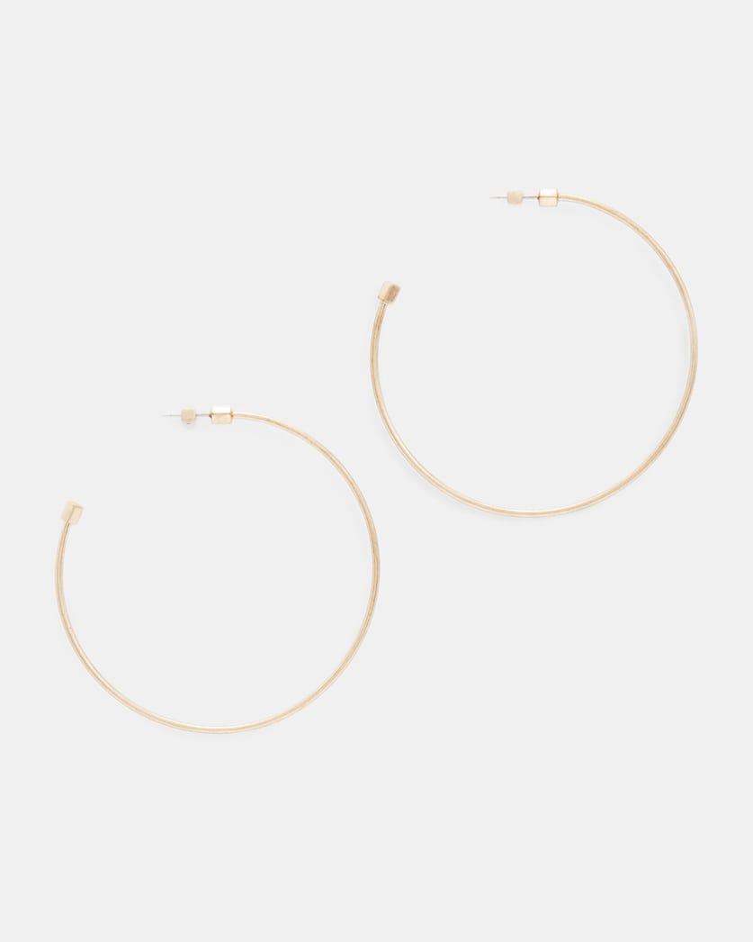 Skinny Gold-Tone Hoop Earrings