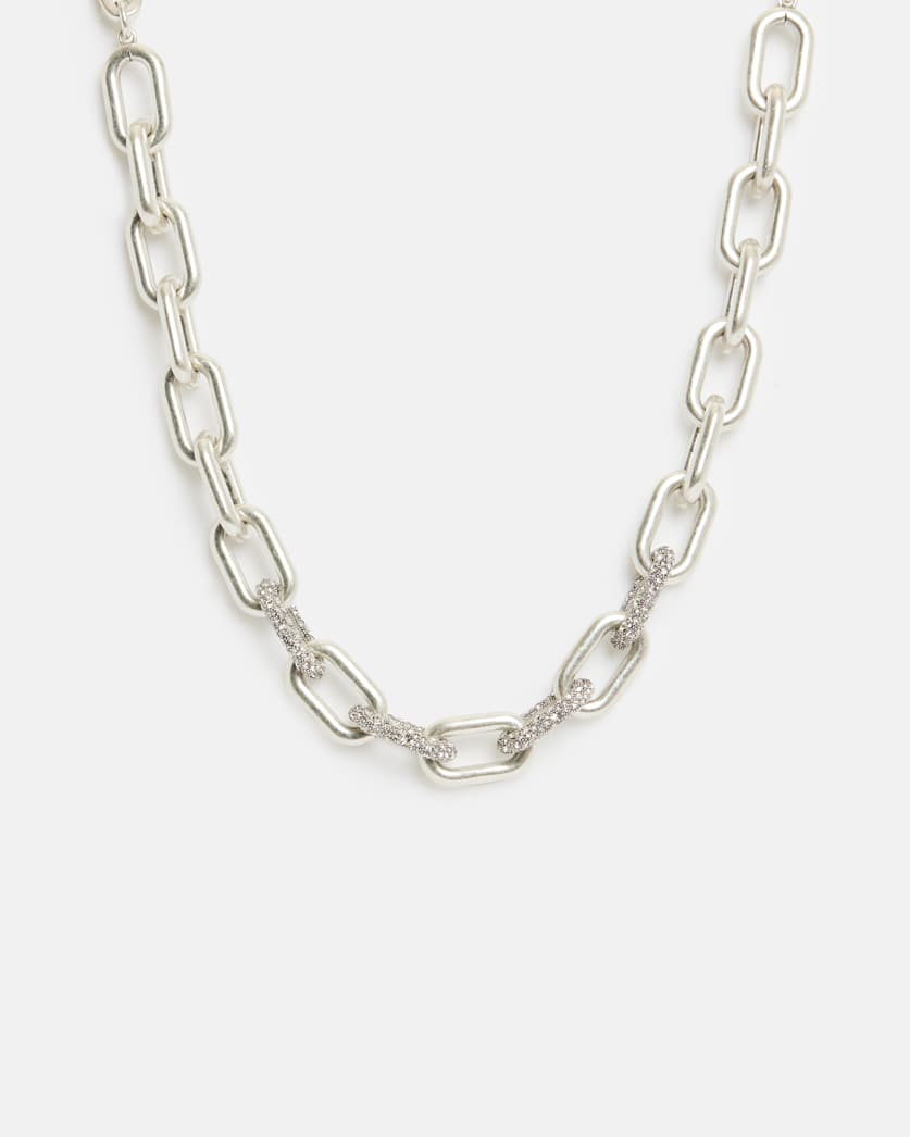 Celeste Chunky Silver Tone Necklace