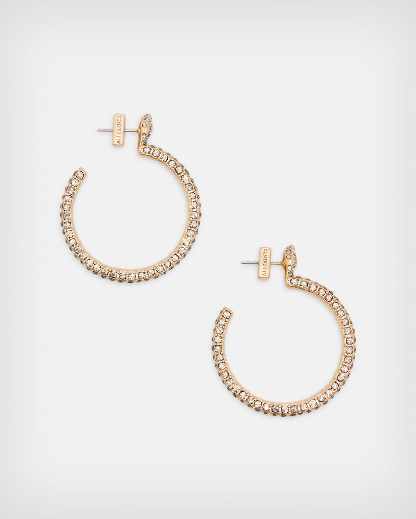 Seren Pave Gold-Tone Hoop Earrings