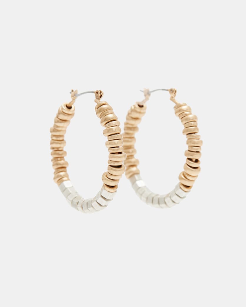 Hana Bead Titanium Hoop Earrings