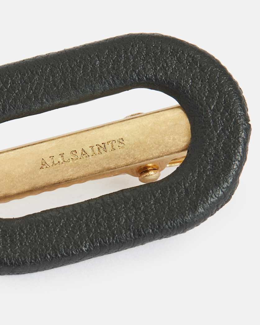 Verona Gold Tone Leather Hair Clip