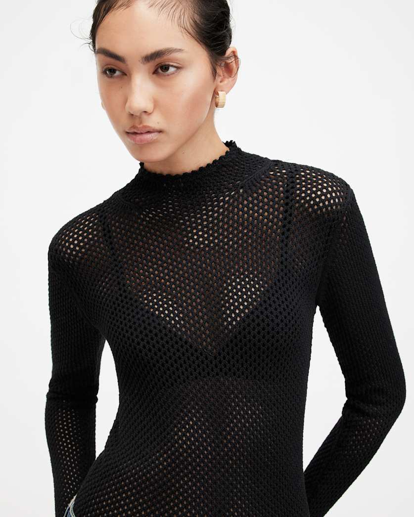 Avril Roll Neck Open Stitch Jumper