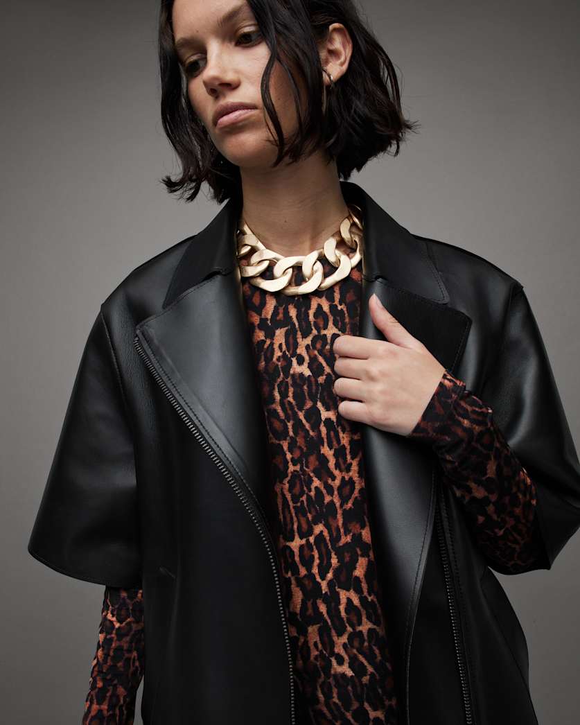 Bayla Bonded Leather Short Sleeve Jacket