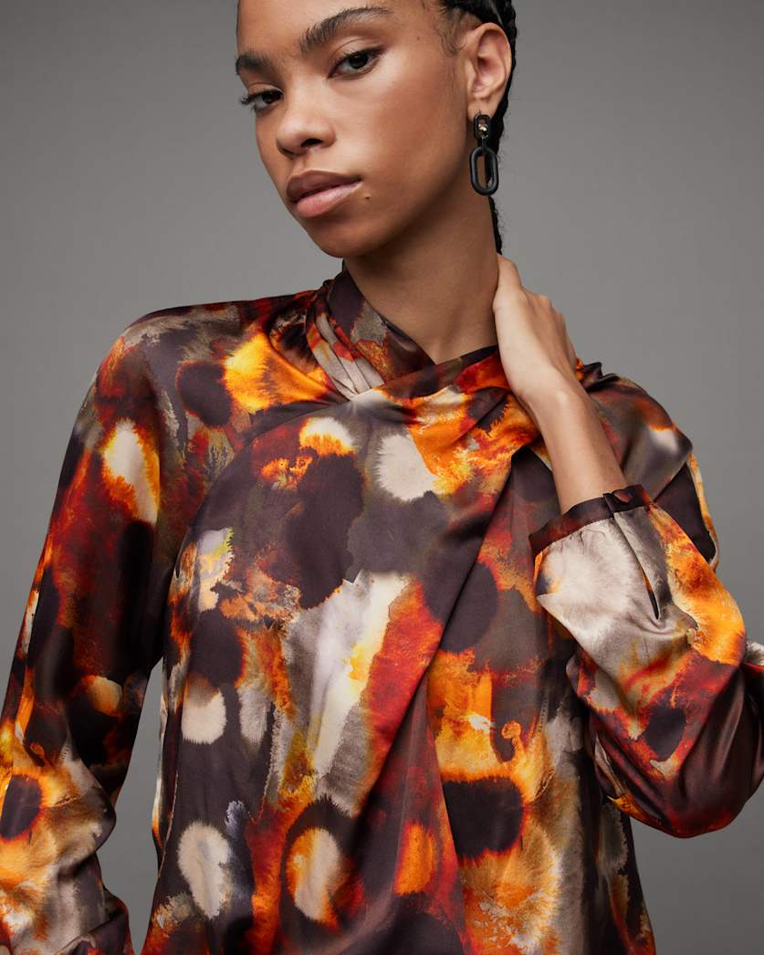 Zola Silk Blend High Neck Top