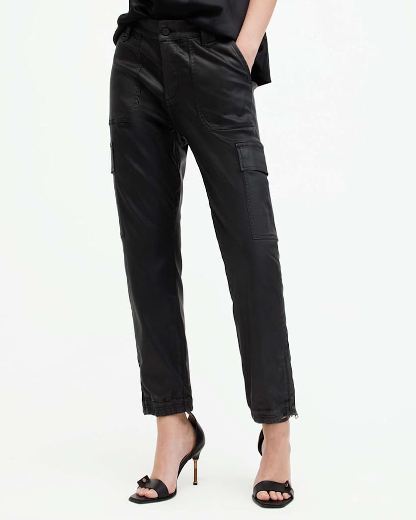 Nola High-Rise Coated Jogger Trousers