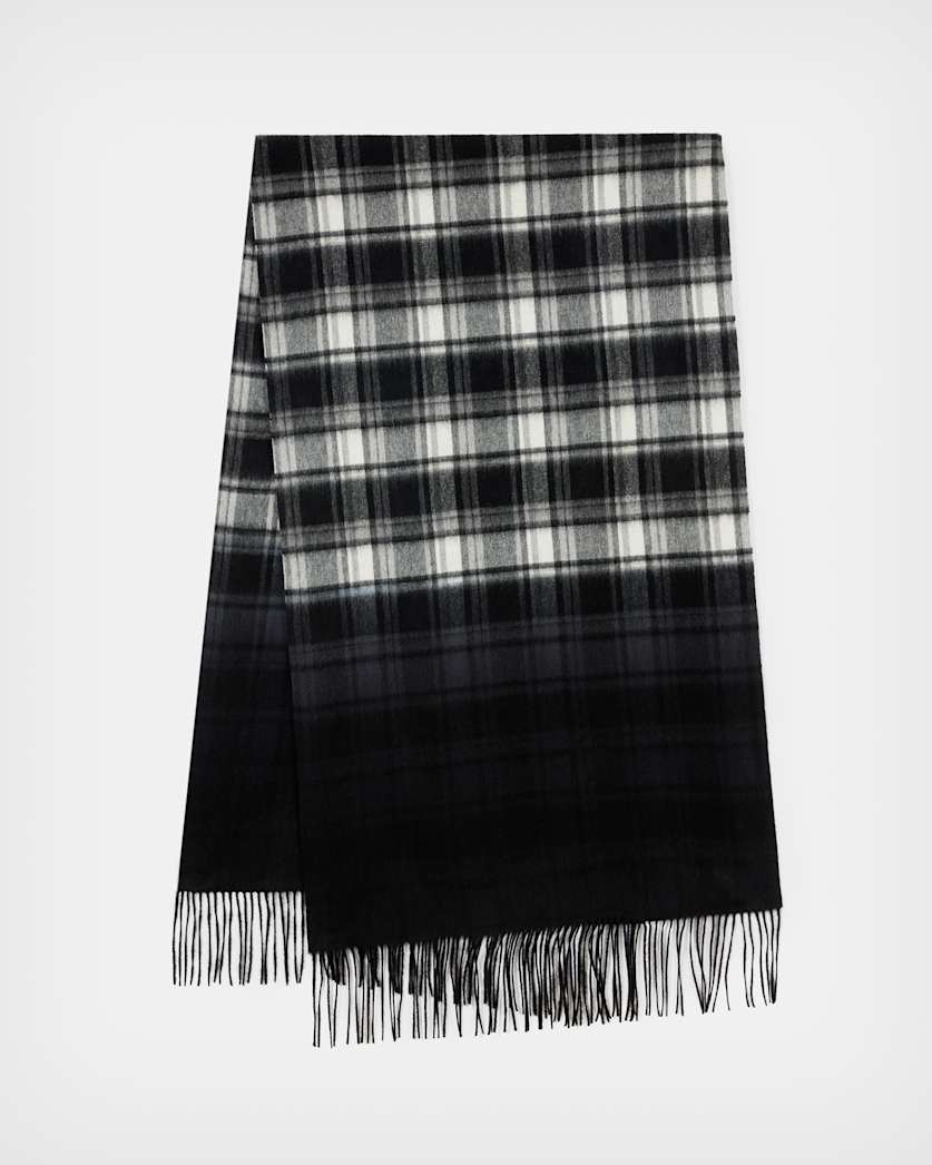Dip Dye Check Wool Scarf
