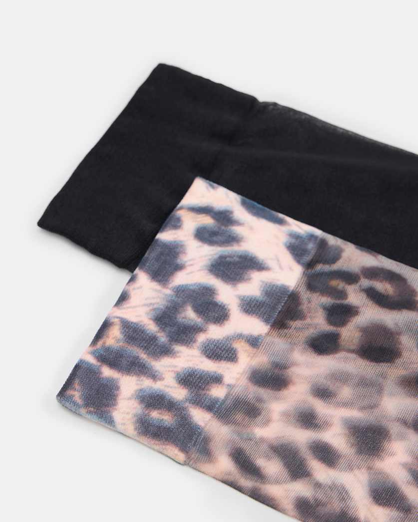 Leppo Printed Sheer Socks 2 Pack