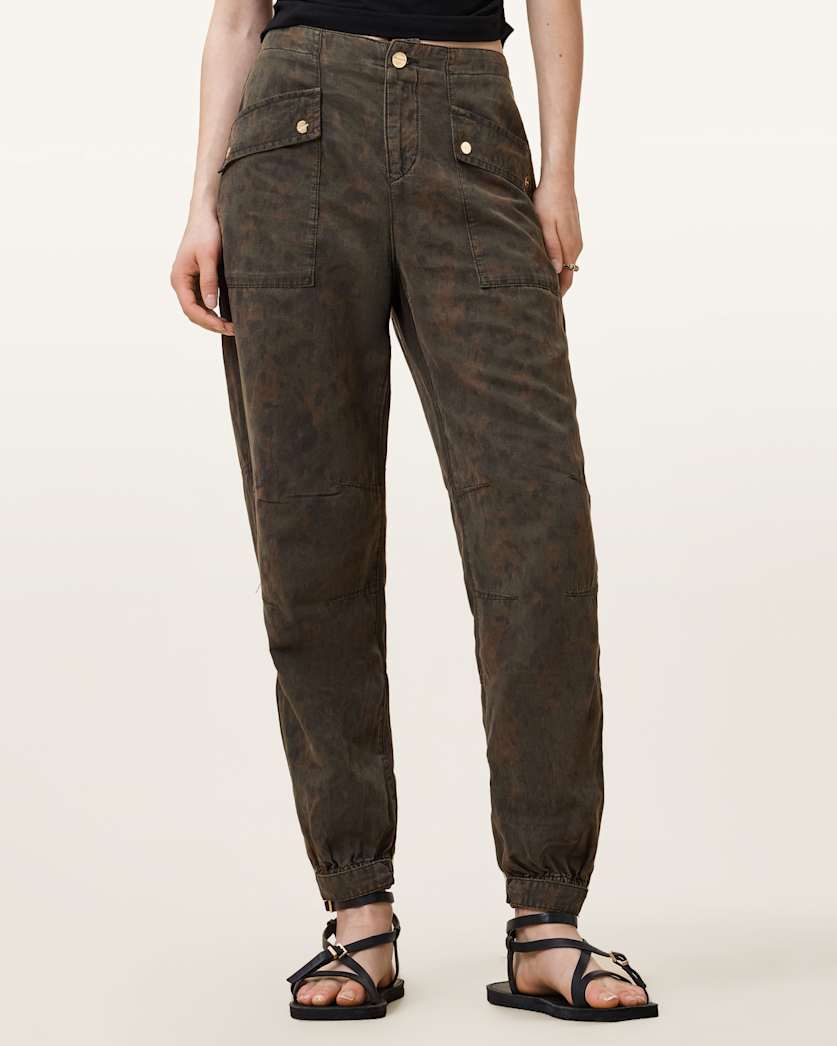 Val High-Rise Cargo Linen Blend Trousers