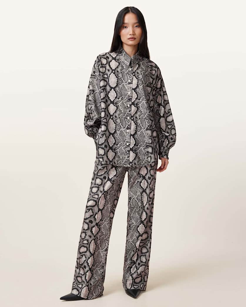 Charli Snake Print Long Sleeve Shirt