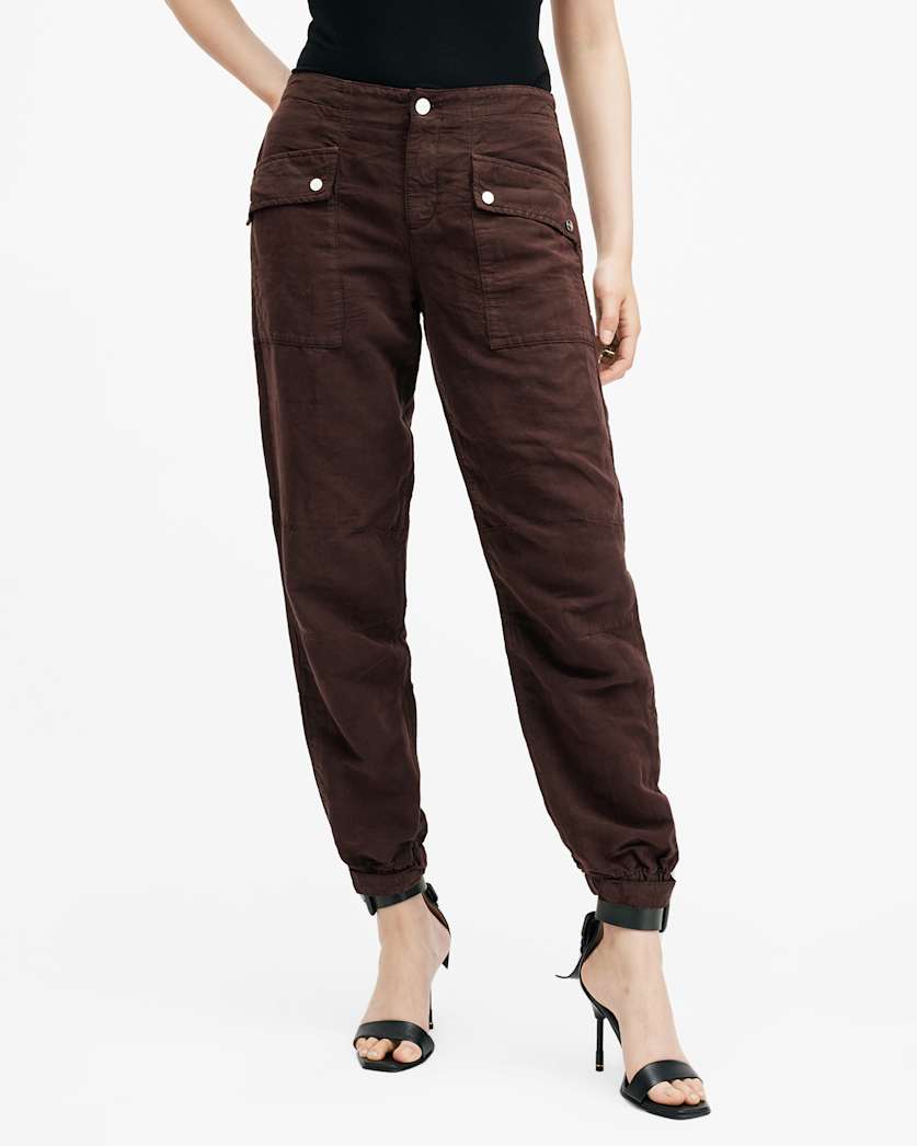 Val Linen Blend Cargo Trousers