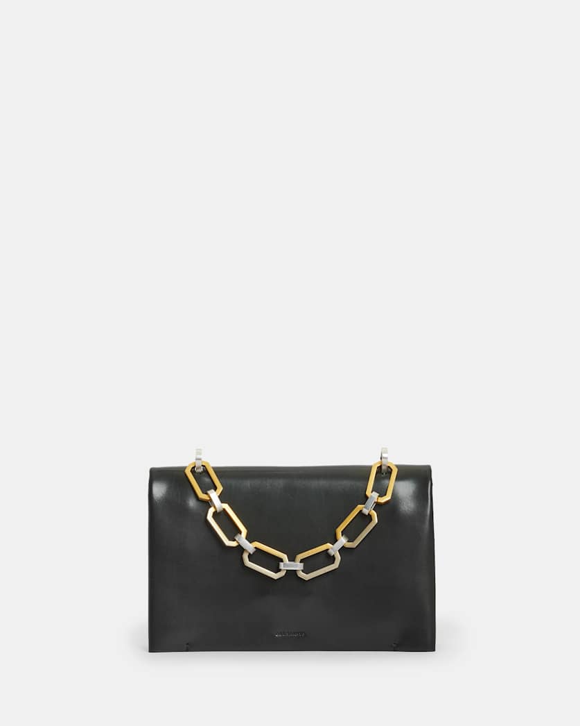 Yua Leather Removable Chain Clutch Bag