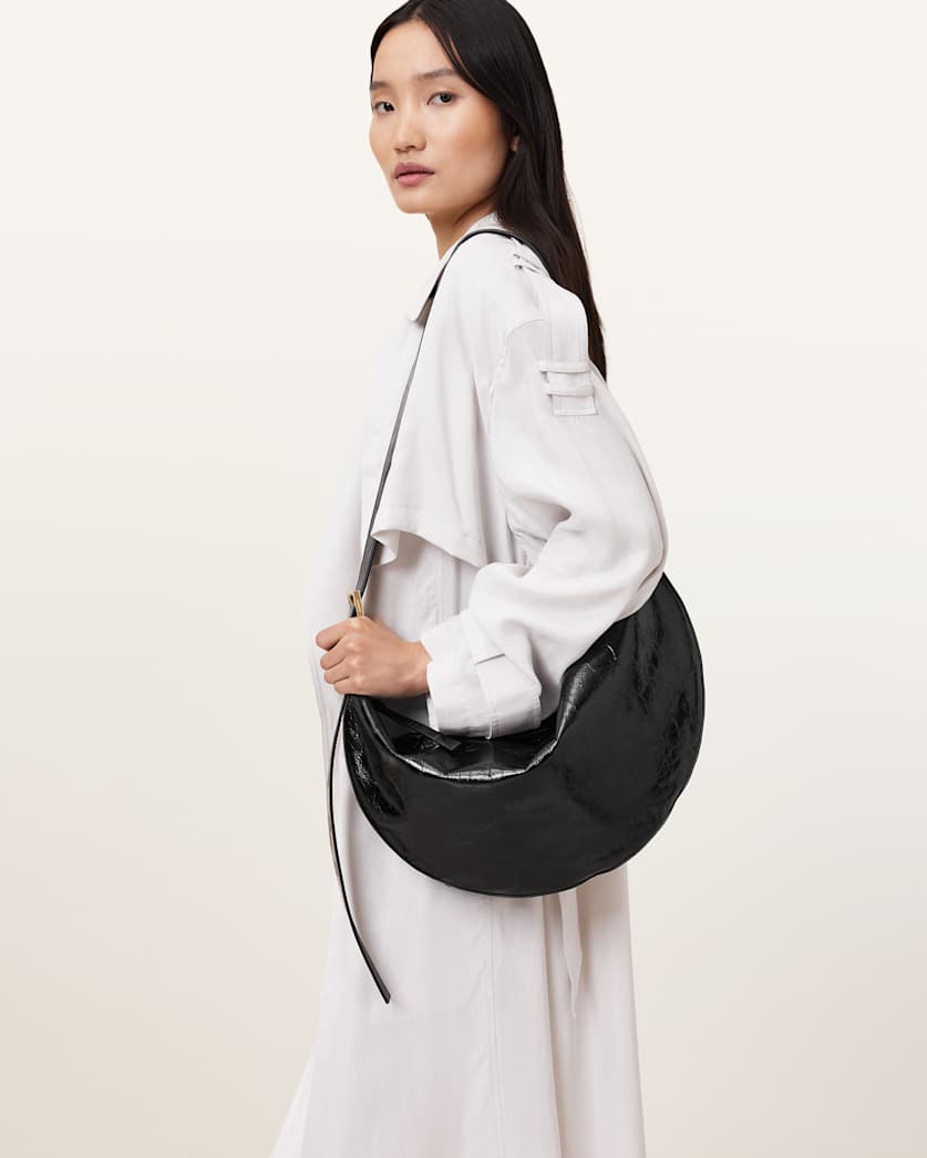 Half Moon Leather Shoulder Bag