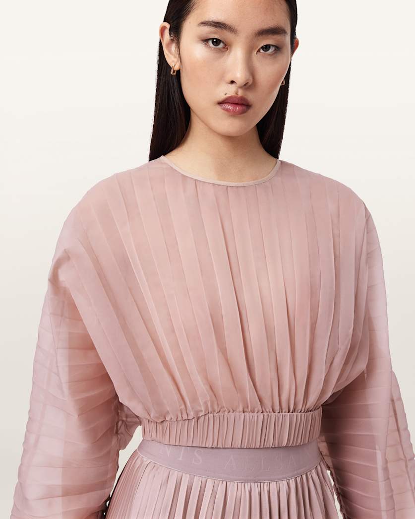 Micaela Pleated Sheer Top