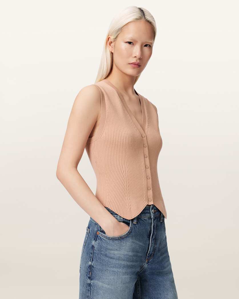 Cruz Ribbed Knitted Waistcoat