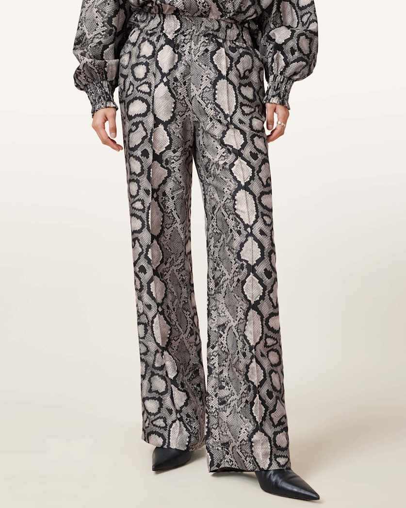 Charli Wide Leg Snake Print Trousers