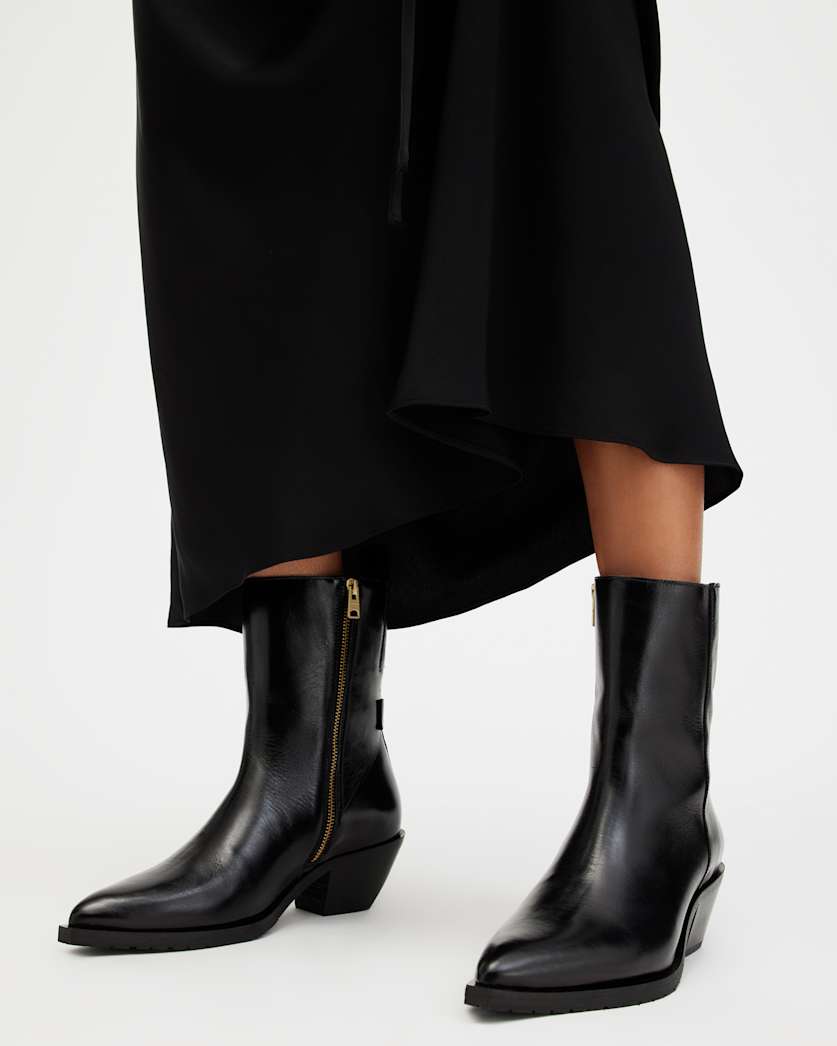 Bazely Pointed Toe Leather Boots
