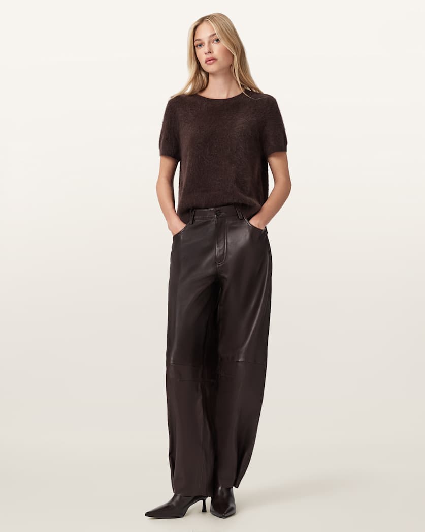 Jett Wide Leg Leather Trousers
