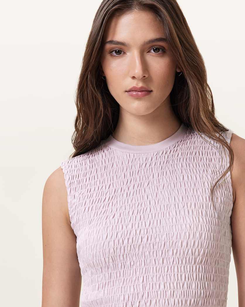 Ode Smocked Sleeveless Tank Top