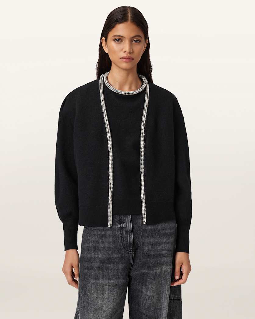 Odell Embellished Wool Cardigan