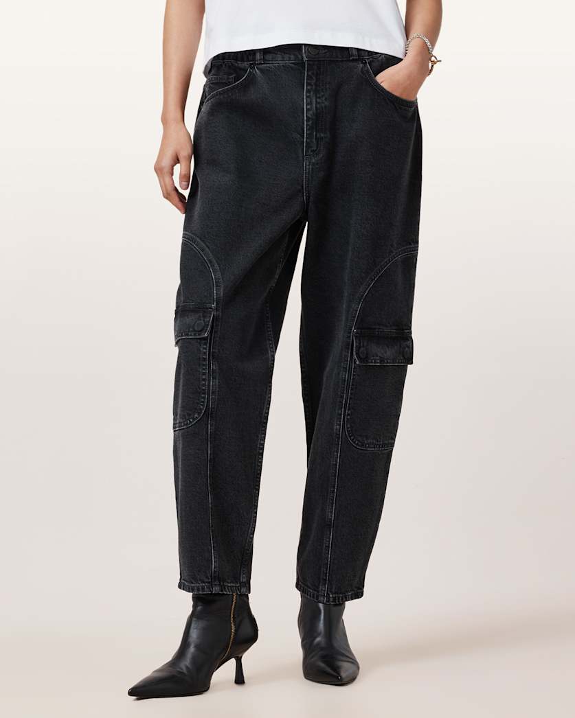 Daisy Mae Tapered Leg Cargo Denim Jeans
