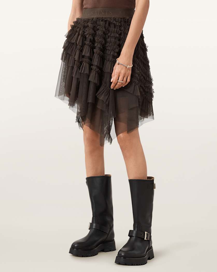 Jayde Ruffled Tulle Mini Skirt