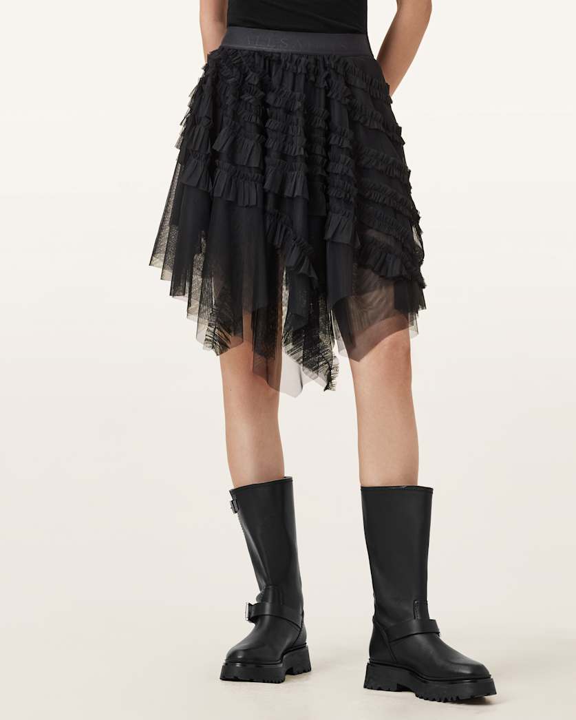 Jayde Ruffled Tulle Mini Skirt
