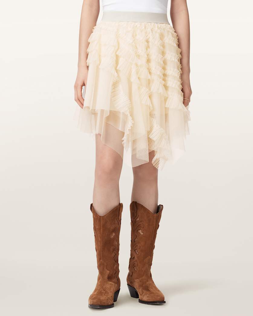 Jayde Ruffled Tulle Mini Skirt