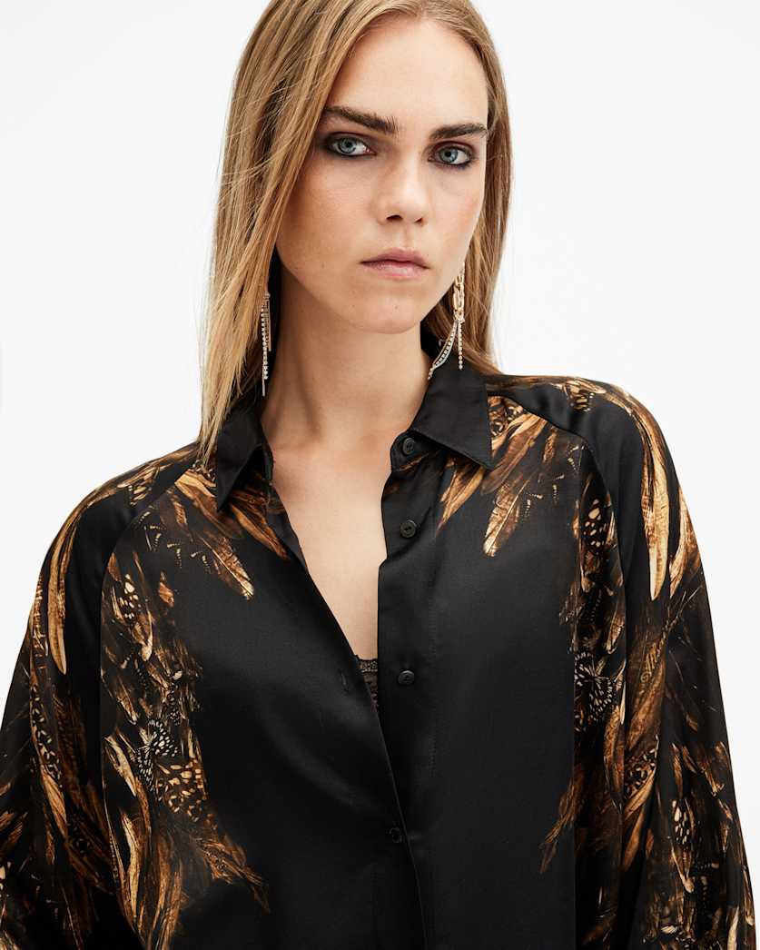 Oana Silk Blend Printed Shirt