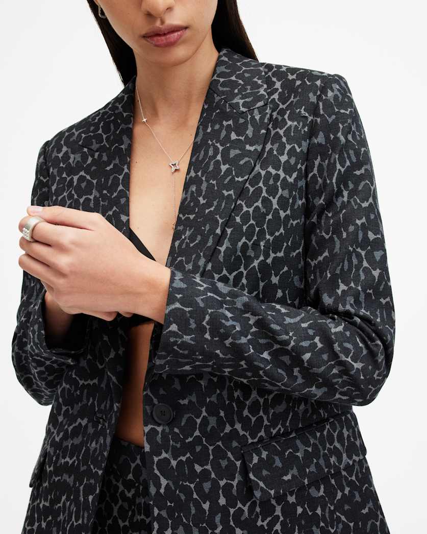Aurora Leopard Jacquard Blazer