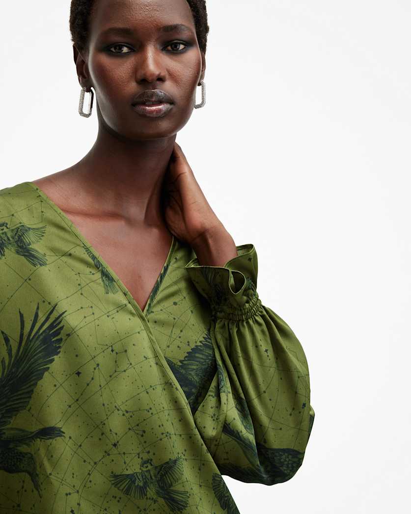 Penny Wrap Over Deep V-Neck Shirt