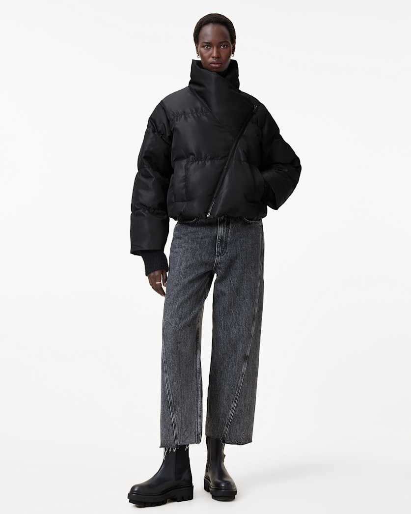 Nickol Asymmetric Cropped Puffer Jacket