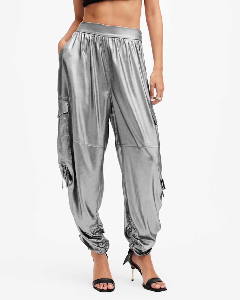 Kaye Relaxed Fit Satin Trousers
