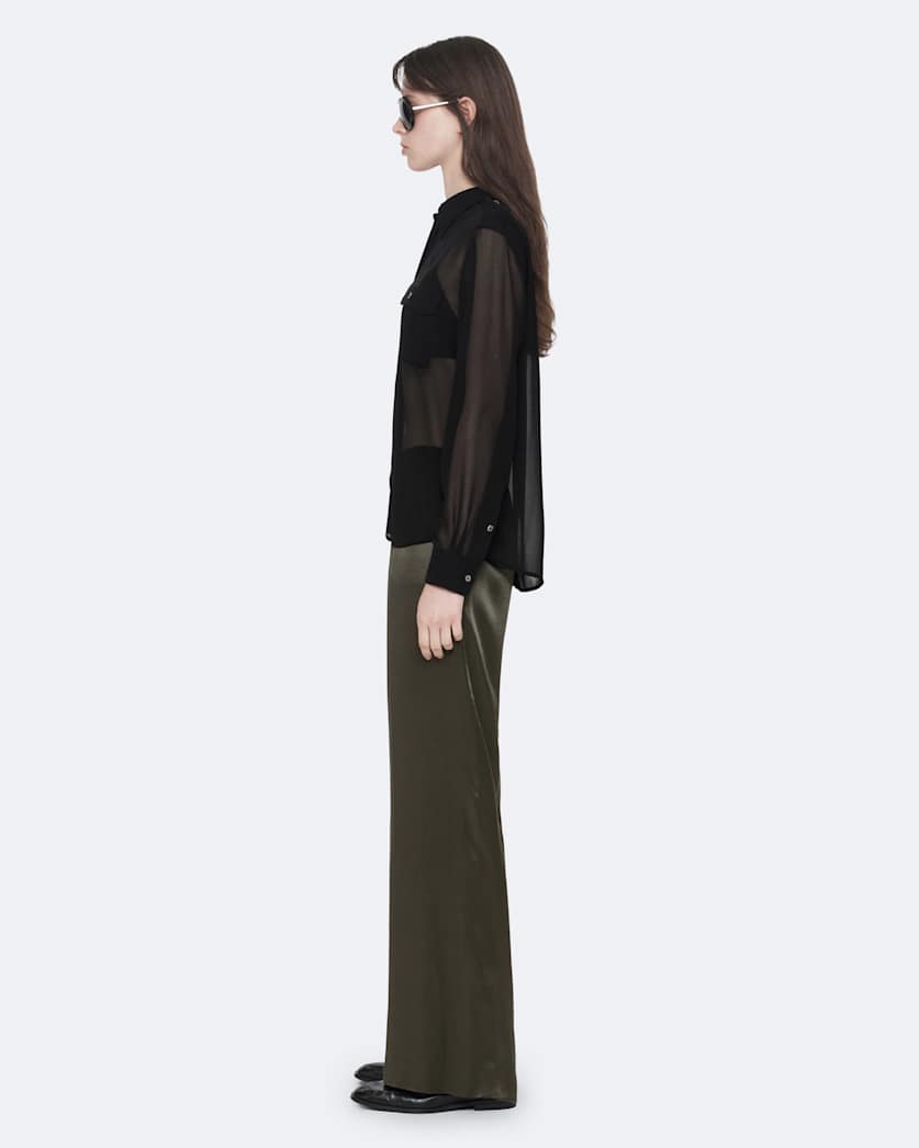 Lycia Elasticated Crepe Wide-Leg Trousers