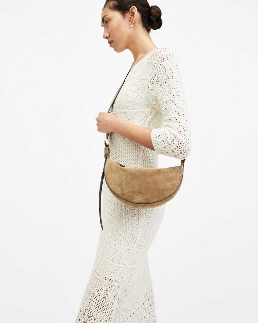 Half Moon Leather Crossbody Bag