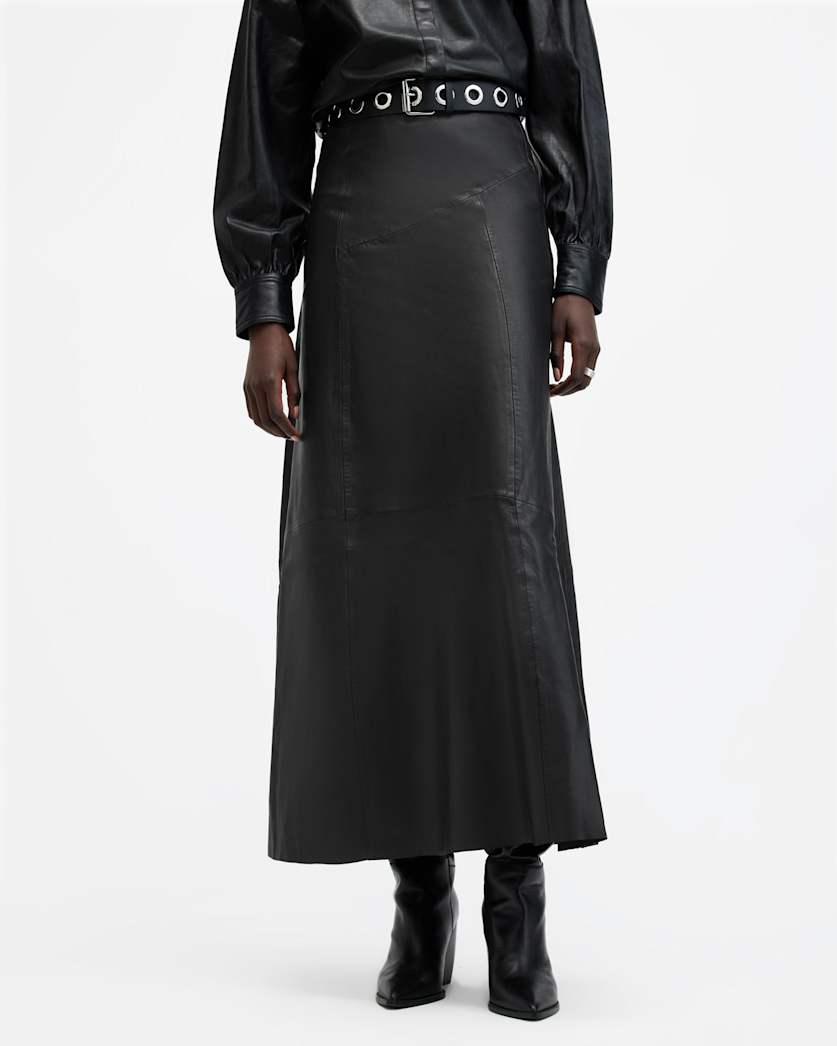 Giana Leather Maxi Skirt