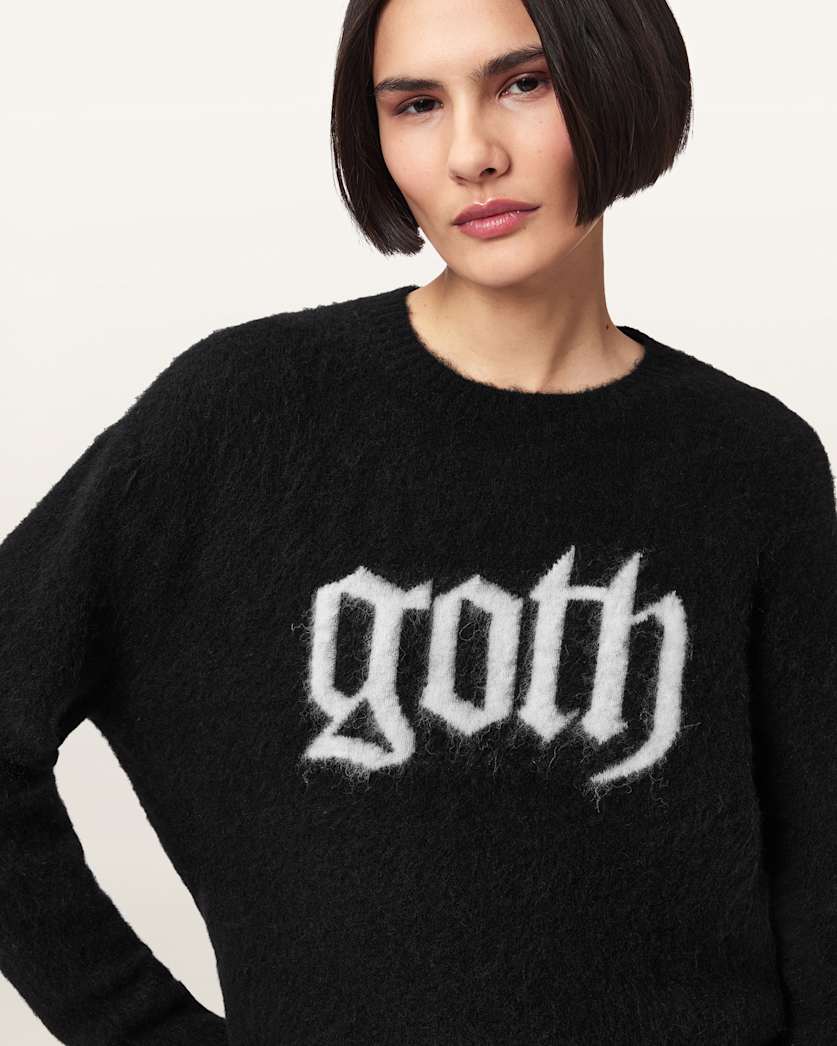 Goth Motif Crew Neck Jumper